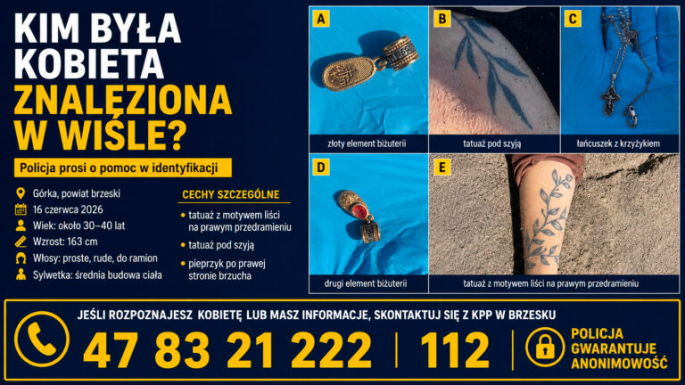 Nie wiadomo, kim była kobieta znaleziona w Wiśle. Policja prosi o pomoc