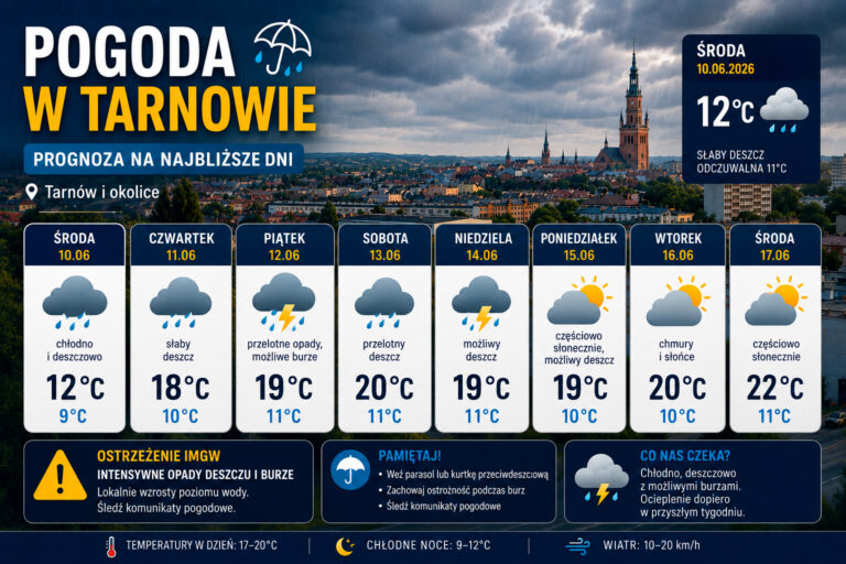 Burze, deszcz i przejaśnienia. Jaka pogoda czeka Tarnów w najbliższych dniach?