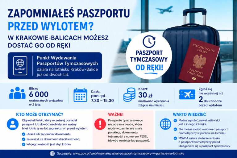 Zapomniałeś paszportu przed wylotem? W Balicach można go dostać od ręki