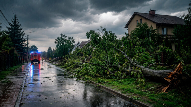 Nawałnica przeszła przez region tarnowski. Zalane budynki, połamane drzewa i uszkodzony dach