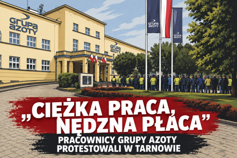 „Doprowadzili nas do dziadostwa”. Pracownicy Grupy Azoty protestowali pod siedzibą spółki