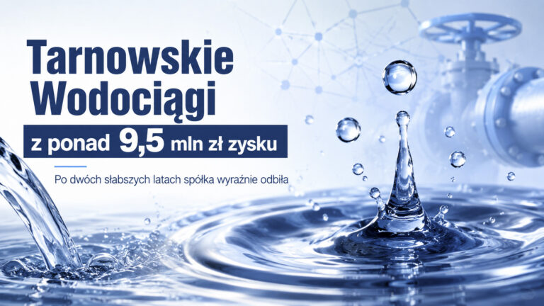 Tarnowskie Wodociągi z ponad 9,5 mln zł zysku. Po dwóch słabszych latach spółka wyraźnie odbiła
